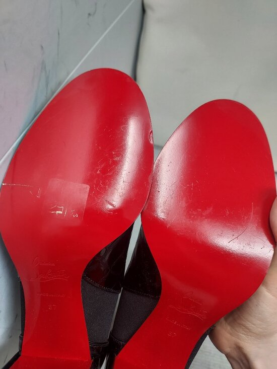 Christian Louboutin CL Black Crocodile Heel Chelsea Boot - Picture 7 of 12